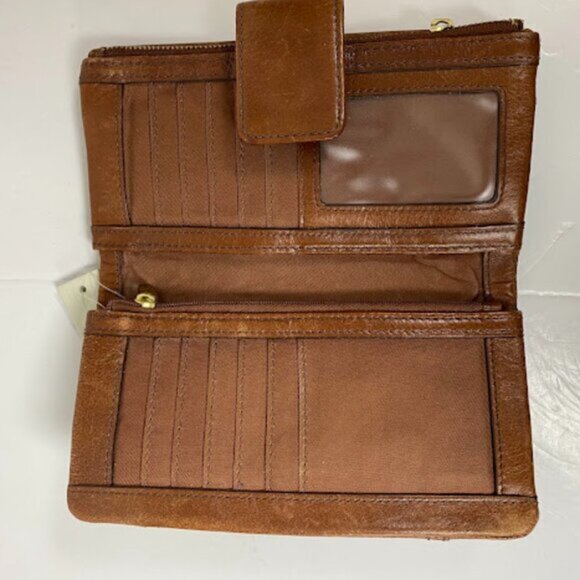 Fossil Brown Genuine Leather Trifold Wallet One Size - Picture 4 of 10